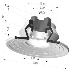 Ventosa 1.5 Fole Série 8R Ø 85MM