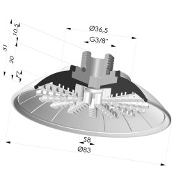 Ventouse plate série 99 Ø 82.6 mm avec insert mâle G3/8"