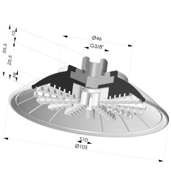 Ventouse plate série 99 Ø 105 mm avec insert mâle G3/8"