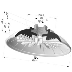 Ventouse plate série 99 Ø 124 mm avec insert femelle G3/8"