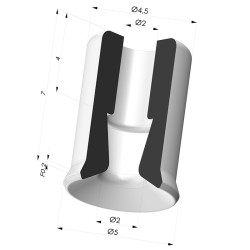 Ventouse Plate Série 9 Ø 5MM