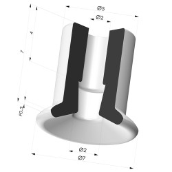 Ventouse Plate Série 9 Ø 7MM