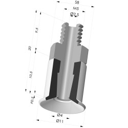 Ventouse Plate Série 9 Ø 11MM