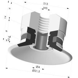 Ventouse Plate Série 9 Ø 21,5MM