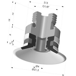 Ventouse Plate Série 9 Ø 21,5MM