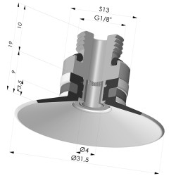Ventouse Plate Série 9 Ø 31.5MM