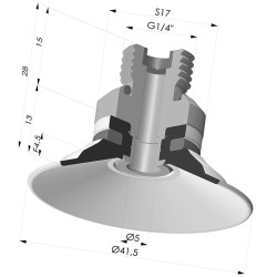 Ventouse Plate Série 9 Ø 41,5MM