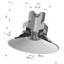 Ventouse Plate Série 9 Ø 41,5MM