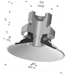Ventouse Plate Série 9 Ø 41,5MM