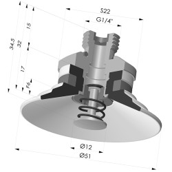 Ventouse Plate Série 9 Ø 51MM