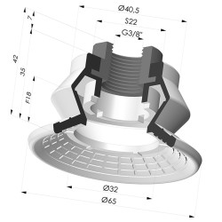 Ventosa 1.5 Fole Série 8R Ø 65MM