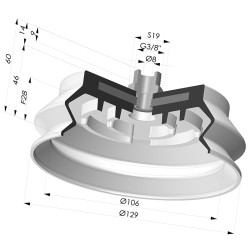 Ventosa 1.5 Fole Série 8SB Ø 125MM com inserto