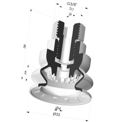 Ventosa 1.5 Fole Série 8R Ø 32MM