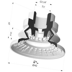 Ventosa 1.5 Fole Série 8R Ø 42MM