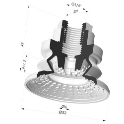 Ventosa 1.5 Fole Série 8R Ø 52MM