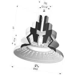 Ventosa 1.5 Fole Série 8R Ø 62MM