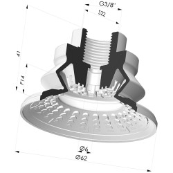 Ventosa 1.5 Fole Série 8R Ø 62MM