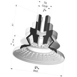 Ventosa 1.5 Fole Série 8R Ø 62MM
