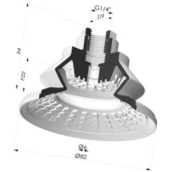 Ventosa 1.5 Fole Série 8R Ø 82MM