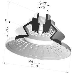 Ventosa 1.5 Fole Série 8R Ø 102 mm