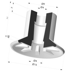 Ventouse Plate Série 90 Ø 16.5MM
