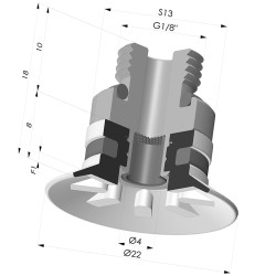 Ventouse Plate Série 90 Ø 22MM