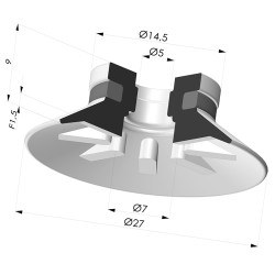 Ventouse Plate Série 90 Ø 27MM