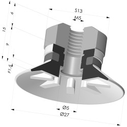 Ventouse Plate Série 90 Ø 27MM