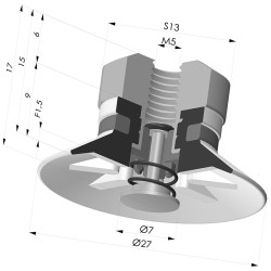 Ventouse Plate Série 90 Ø 27MM