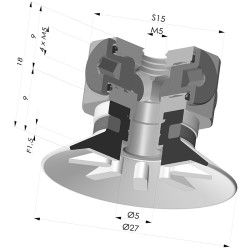 Ventouse Plate Série 90 Ø 27MM