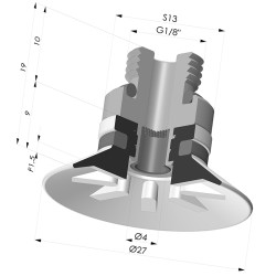 Ventouse Plate Série 90 Ø 27MM