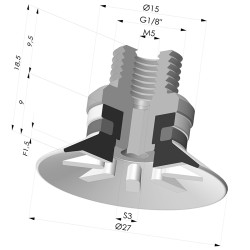 Ventouse Plate Série 90 Ø 27MM