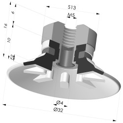 Ventouse Plate Série 90 Ø 31,8MM