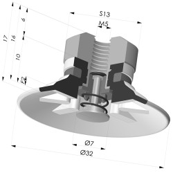 Ventouse Plate Série 90 Ø 31,8MM