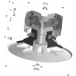Ventouse Plate Série 90 Ø 31,8MM