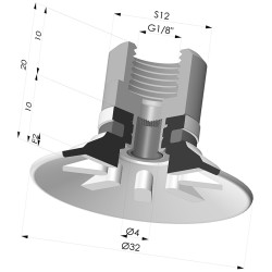 Ventouse Plate Série 90 Ø 31,8MM