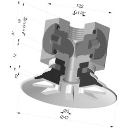 Ventouse Plate Série 90 Ø 42,3MM
