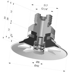 Ventouse Plate Série 90 Ø 42,3MM
