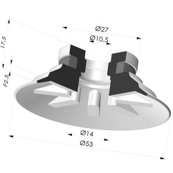 Ventouse Plate Série 90 Ø 53MM