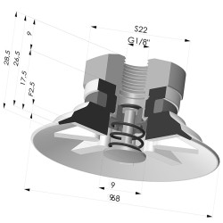 Ventouse Plate Série 90 Ø 53MM
