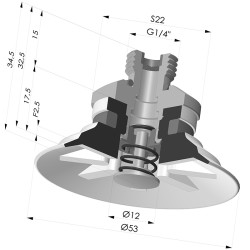 Ventouse Plate Série 90 Ø 53MM
