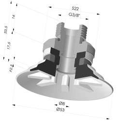 Ventouse Plate Série 90 Ø 53MM