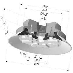 Ventouse Plate Série 90 Ø 75MM