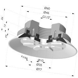 Ventouse Plate Série 90 Ø 75MM