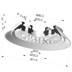 Ventouse Plate Série 90 Ø 110MM