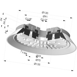 Ventouse Plate Série 90 Ø 150MM