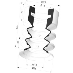 Ventosa 2.5 Fole Série 8 Ø 25MM