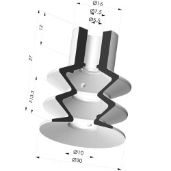 Ventosa 2.5 Fole Série 8 Ø 30MM