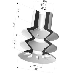 Ventosa 2.5 Fole Série 8 Ø 30MM