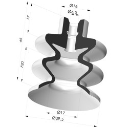Ventosa 2.5 Fole Série 8 Ø 40MM